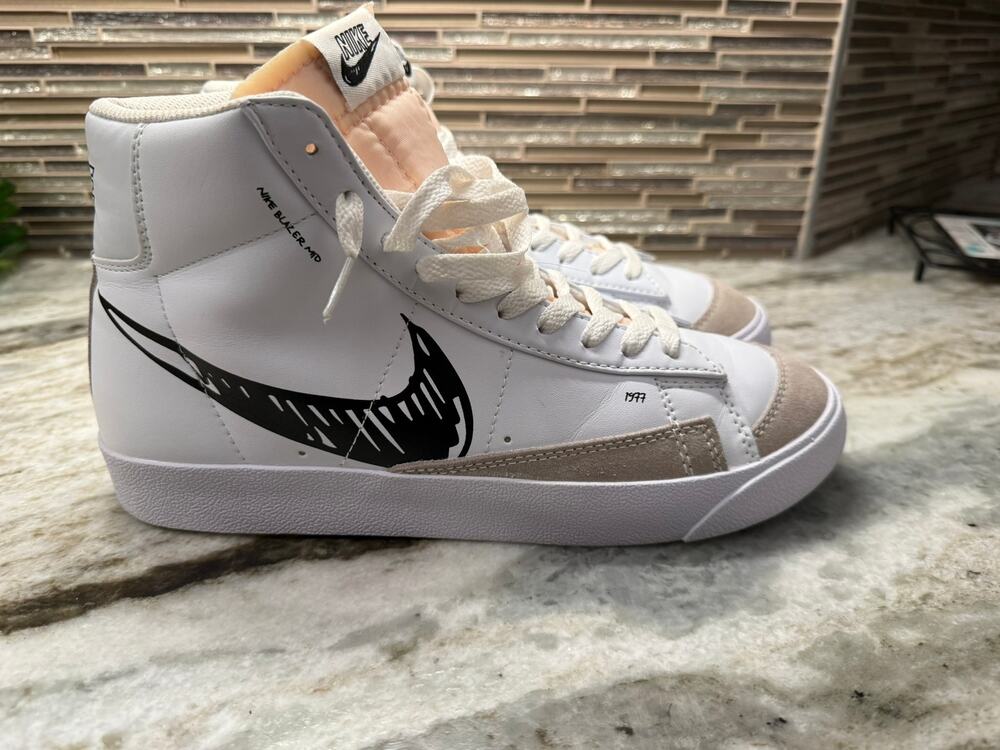 Nike Blazer Mid 77 Sketch Black Mens 10 Used CW7580-101